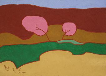 熊谷守一 《桃》 1955年　熊谷守一つけち記念館所蔵